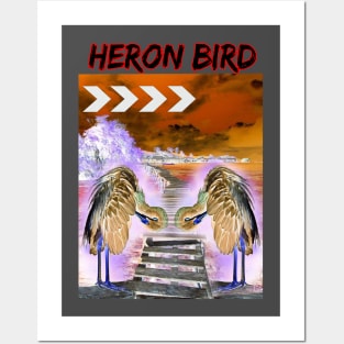 Heron bird art Posters and Art